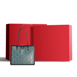 Embroidery Leather Elegant Single Shoulder Tote Bag with a Pocket - SinoCultural -- SC1750-A3