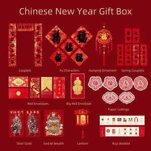Chinese New Year Couplets Red Envelopes Housewarming Gift Box - SinoCultural -- CNY006