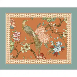 Chinoiserie Mountain Hydrangea Leather Bedside Table Cover - SinoCultural -- TM035A4040
