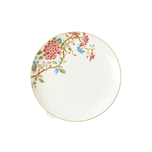 8’’ Chinoiserie bone china round dinner plate with floral design.
