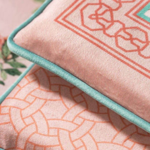 Chinoiserie Spring Powder Pink High-end Wooden Chair Cushion - SinoCultural -- SC005A38