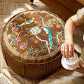 Chinoiserie Autumn Living Room Couch Cushion Pouf - SinoCultural -- B48J0019-C