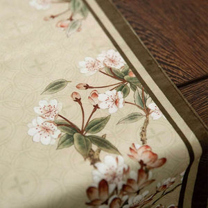 Chinoiserie Original Spring Flowers Table Runner - SinoCultural -- TR008C220