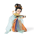 9-inch handmade Dunhuang Flying Apsara "Pipa Dance" doll main front view playing pipa.