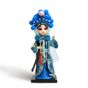 9-Inch Handmade Chinese Doll – Peking Opera Green Snake Collectible - SinoCultural -- XJP0904