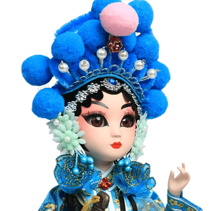 9-Inch Handmade Chinese Doll – Peking Opera Green Snake Collectible - SinoCultural -- XJP0904