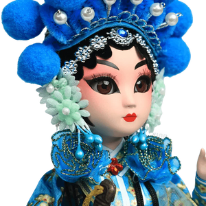 9-Inch Handmade Chinese Doll – Peking Opera Green Snake Collectible - SinoCultural -- XJP0904