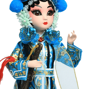 9-Inch Handmade Chinese Doll – Peking Opera Green Snake Collectible - SinoCultural -- XJP0904