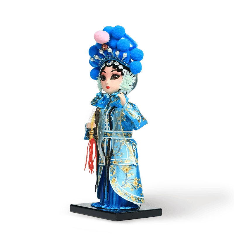 9-Inch Handmade Chinese Doll – Peking Opera Green Snake Collectible - SinoCultural -- XJP0904