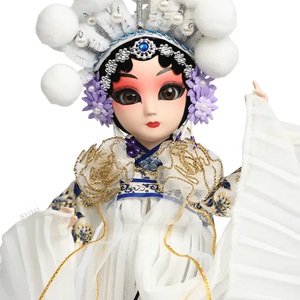 9-Inch Handmade Chinese Doll – Peking Opera Legendary White Snake Collectible - SinoCultural -- XJP0903