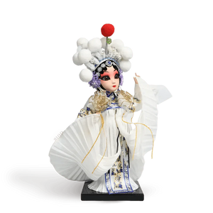 9-Inch Handmade Chinese Doll – Peking Opera Legendary White Snake Collectible - SinoCultural -- XJP0903
