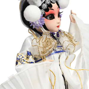 9-Inch Handmade Chinese Doll – Peking Opera Legendary White Snake Collectible - SinoCultural -- XJP0903