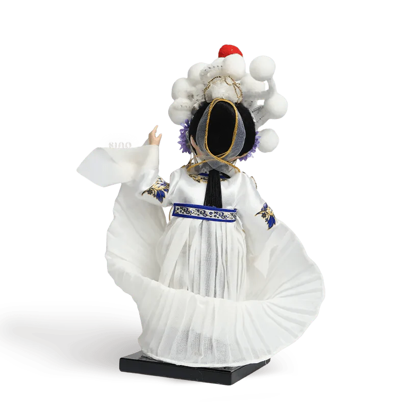9-Inch Handmade Chinese Doll – Peking Opera Legendary White Snake Collectible - SinoCultural -- XJP0903