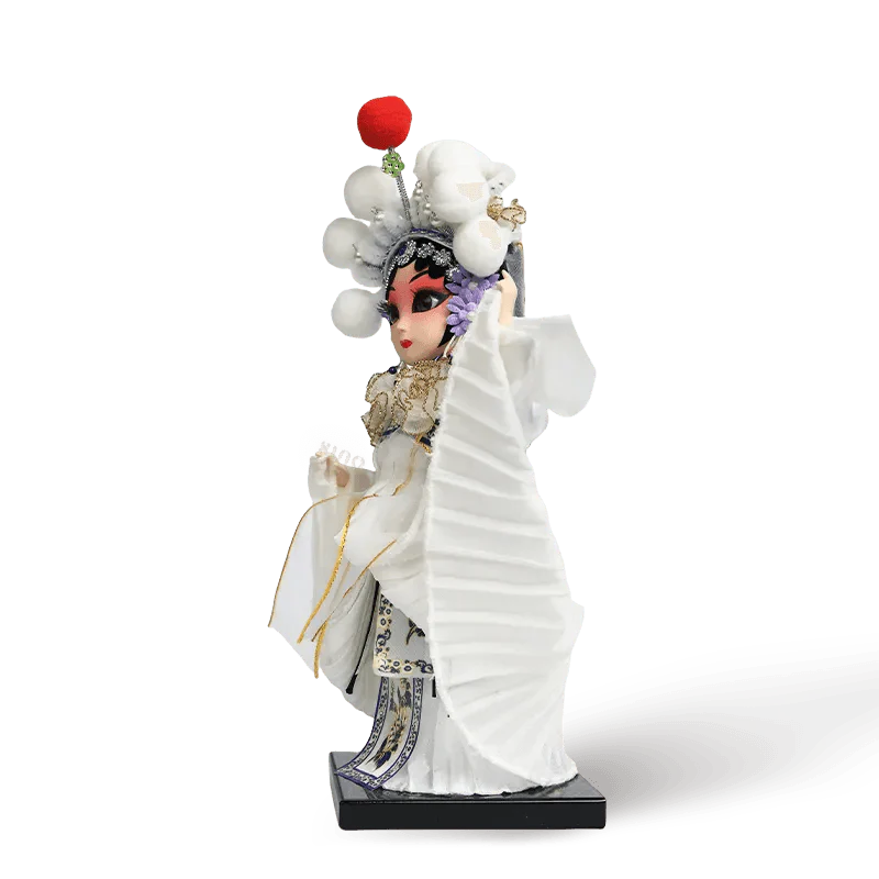 9-Inch Handmade Chinese Doll – Peking Opera Legendary White Snake Collectible - SinoCultural -- XJP0903