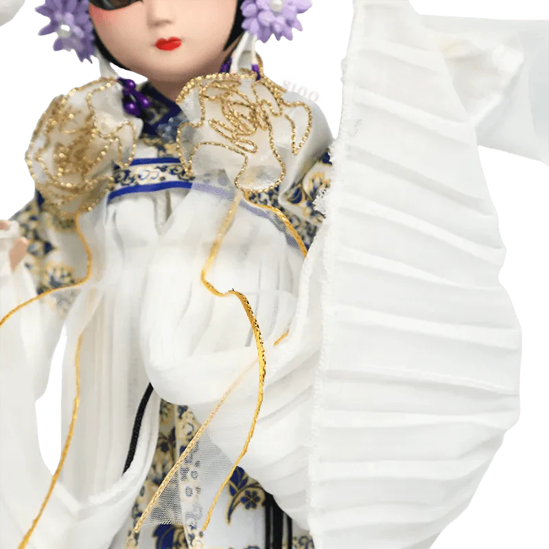 9-Inch Handmade Chinese Doll – Peking Opera Legendary White Snake Collectible - SinoCultural -- XJP0903