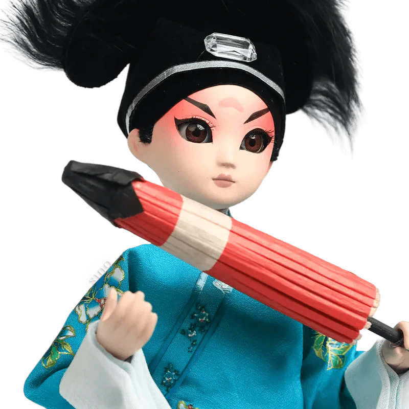 9-Inch Handmade Chinese Doll – Peking Opera Xu Xian (Young Scholar) Collectible - SinoCultural -- XJP0905