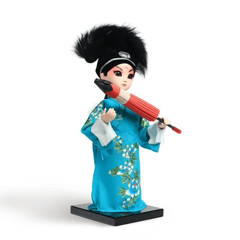 9-Inch Handmade Chinese Doll – Peking Opera Xu Xian (Young Scholar) Collectible - SinoCultural -- XJP0905