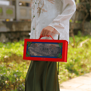 Handcrafted Embroidery Lotus Blossom Cantonese Mansion Window Ornament - SinoCultural -- BXL06WCS174A03