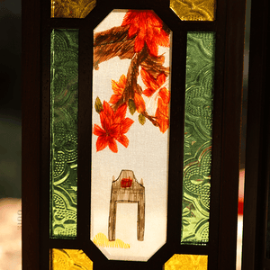 Embroidery Chinese Style Rosewood Cantonese Mansion Window Ornament - SinoCultural -- BXL06WCS174A02