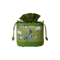 Handcrafted Embroidered Silk Osmanthus Green Bucket Bag - SinoCultural -- BXL06WCS208A01