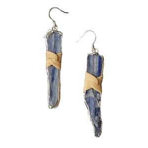 Blue Crystal Dangle Earrings - Lunar Sea Chinese Style Jewelry - SinoCultural -- ZBXK-A2-0237