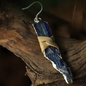 Blue Crystal Dangle Earrings - Lunar Sea Chinese Style Jewelry - SinoCultural -- ZBXK-A2-0237