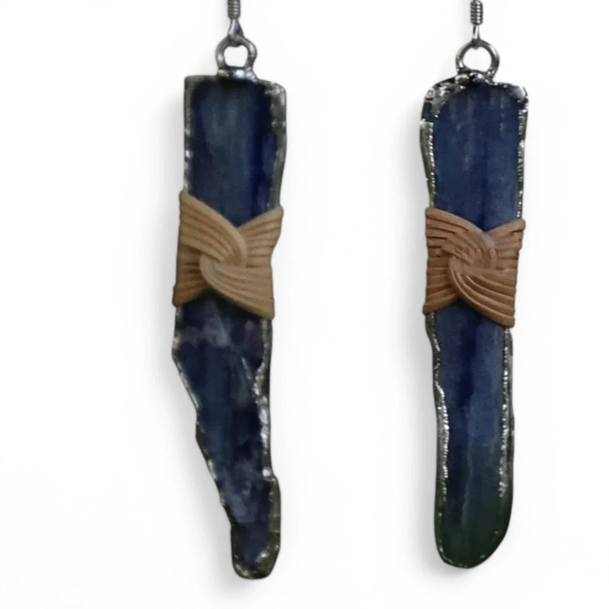 Blue Crystal Dangle Earrings - Lunar Sea Chinese Style Jewelry - SinoCultural -- ZBXK-A2-0237