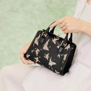 Brocade Boston Black Bag Butterfly Designer Women Handbag - SinoCultural -- JD170615-1