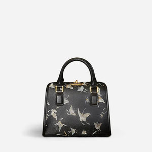 Brocade Boston Black Bag Butterfly Designer Women Handbag - SinoCultural -- JD170615-1