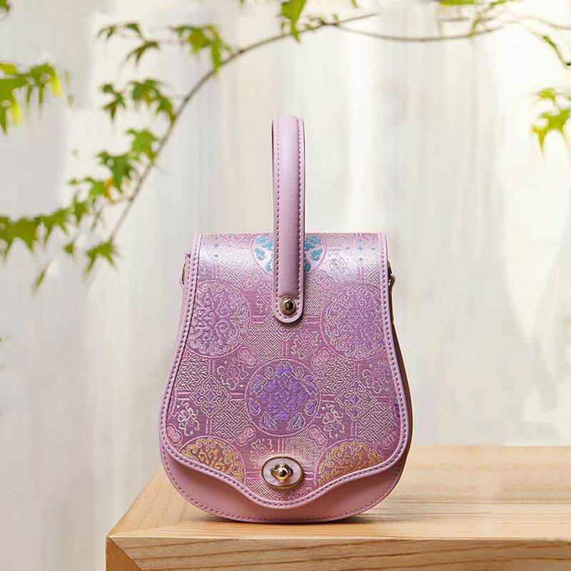 Brocade Jacquard Butterfly Designer Saddle Bag - SinoCultural -- P1206260402LP-1