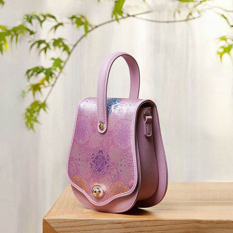 Brocade Jacquard Butterfly Designer Saddle Bag - SinoCultural -- P1206260402LP-1
