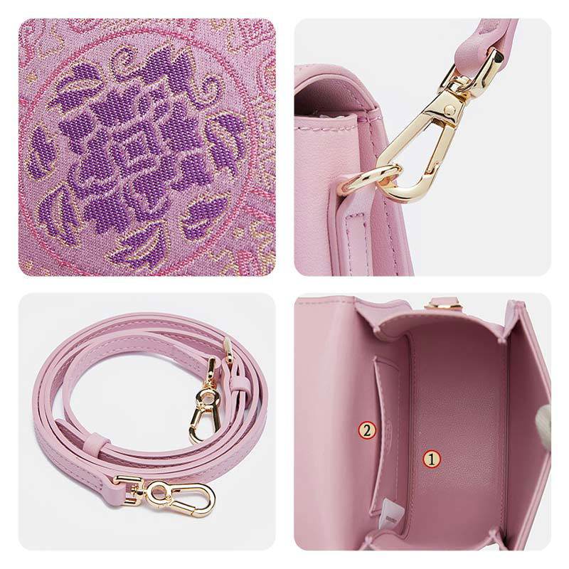Brocade Jacquard Butterfly Designer Saddle Bag - SinoCultural -- P1206260402LP-1