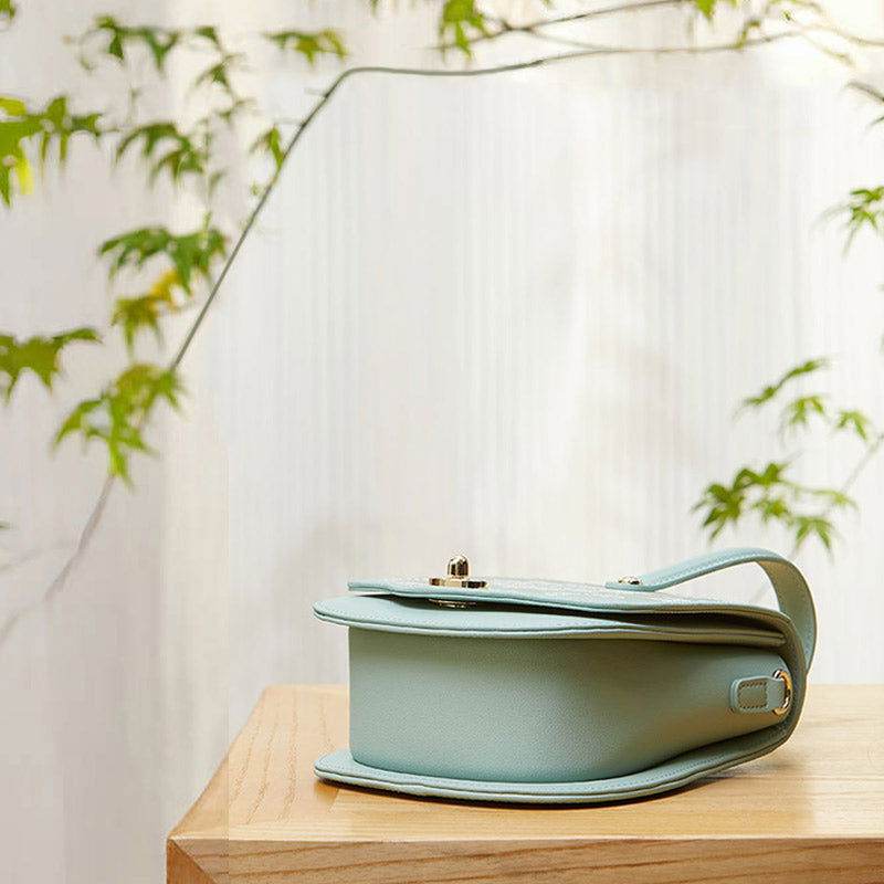 Brocade Jacquard Green Floral Designer Saddle Bag - SinoCultural -- P1206260402LG-1