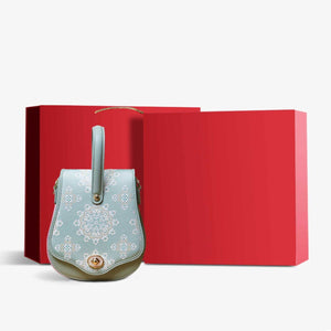 Brocade Jacquard Green Floral Designer Saddle Bag - SinoCultural -- P1206260402LG-1