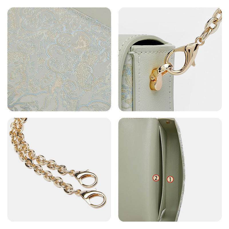 Brocade Jacquard Chic Elegant Lady Blue Evening Clutch Bag - SinoCultural -- P120646004LG-1