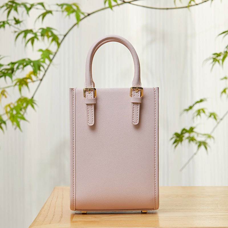 Brocade Jacquard Mulberry Silk Pink Women Floral Handbag - SinoCultural -- P12063904