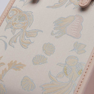 Brocade Jacquard Mulberry Silk Pink Women Floral Handbag - SinoCultural -- P12063904