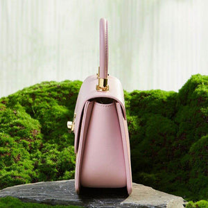 Brocade Mulberry Silk Bag Powder Pink Floral Designer Handbag - SinoCultural -- P12049004P-2