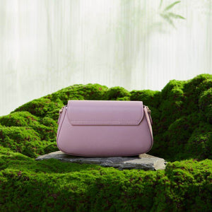 Brocade Mulberry Silk Chain Bag Purple Floral Handbag - SinoCultural -- P22028104P