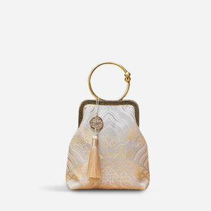 Brocade Jacquard New Chinese Style Kiss Lock Purse - SinoCultural -- P17062204