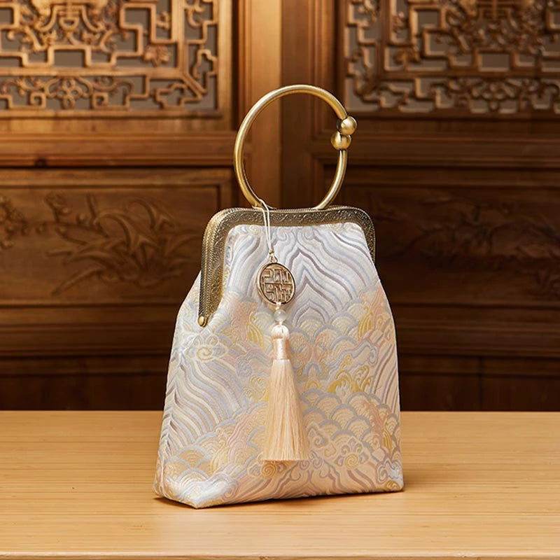 Brocade Jacquard New Chinese Style Kiss Lock Purse - SinoCultural -- P17062204