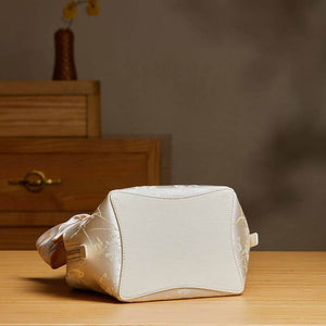 Brocade Silk Cute Bucket Bag Fenghuang Pattern Handbag - SinoCultural -- P17020204-5