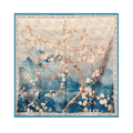 Mulberry Silk 14 Momme Square Scarf Plum Blossom 108x108 cm - SinoCultural -- CXFJ002