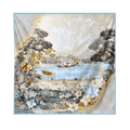 Mulberry Silk 14 Momme Square Scarf Boathouse 108x108 cm - SinoCultural -- CXFJ004