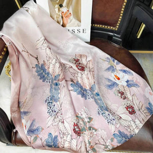 Mulberry Silk 14 Momme Scarf Double-Sided Buckle 175x53 cm - SinoCultural -- CXFJ006