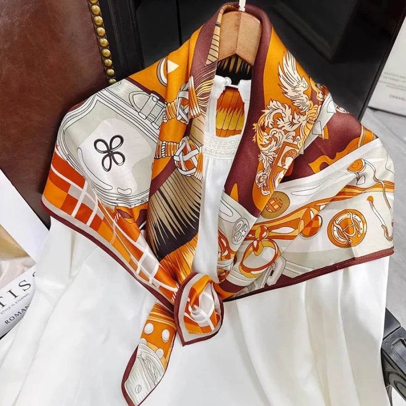 Mulberry Silk 14 Momme Silk Square Scarf 88x88 cm - SinoCultural -- CXFJ010