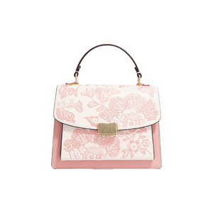 Embroidery Leather Peony Clutch Bag New Chinese Style Handbag - SinoCultural -- CXXB049PK