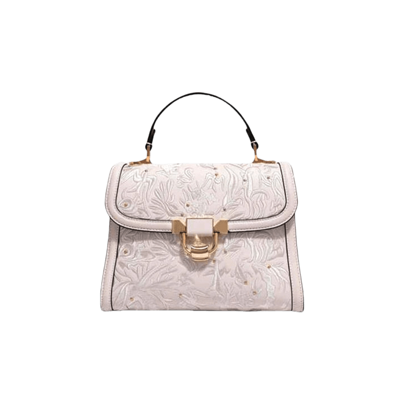 Embroidery Leather Handbag Dunhuang Culture Designer Bag - SinoCultural -- CXXB054B