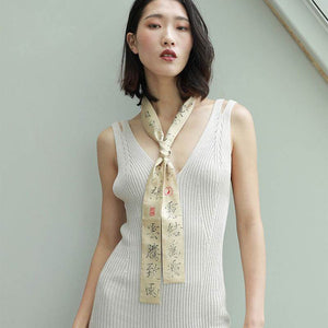 Mulberry Silk 16 Momme Narrow Scarf for Elegant Accessories 140x5cm - SinoCultural -- LS009