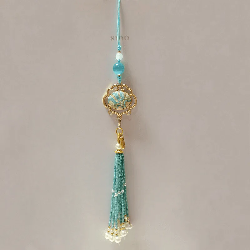 Chinese Feng Shui Handbag Tassel Charm - Handcrafted Good Luck Pendant - SinoCultural -- PL310049